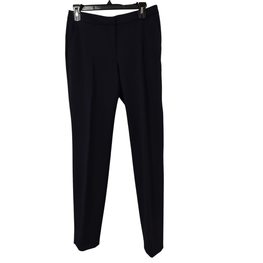 H&M Dress Pants Women's Size 6 Black Flat Front Slacks Stretch 2 Side Pockets